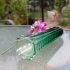 Sterling Silver Rimmed Green Tinted Glass Stem Vase 1901 Antique (#61782) 3