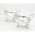 Lovely Pair Sauce Boats Goldsmiths & Silversmiths Co Silver Plated Antique (#61817) 9