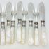 Cased Mother Of Pearl Handled Fish Cutlery Set Silver Plated Epns (#61856) 4