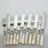 Cased Mother Of Pearl Handled Fish Cutlery Set Silver Plated Epns (#61856) 7