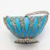 Ornate Antique Sugar Basket With Pale Blue Glass Liner Silver Plated (#61895) 6