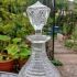 Superb Quality Hobnail Cut Glass & Stepped Ring Neck Decanter Antique (#61898) 3