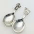 Manx Cat & Heckled Cat Caddy Spoons - Silver Plated - Antique (#61933) 2