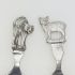 Manx Cat & Heckled Cat Caddy Spoons - Silver Plated - Antique (#61933) 7
