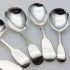6x Fiddle Pattern Caddy Spoons Inc Old Sheffield Plate Silver Plated Antique (#61949) 2