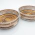 Pair Of Silver On Copper Wine Bottle Coasters - Silver Plated - Vintage (#61968) 5