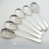 6x Zigzag Pattern Berry Bowl Serving Spoons Silver Plated Epns (#61980) 6