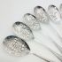 6x Zigzag Pattern Berry Bowl Serving Spoons Epns Silver Plated (#61981) 3