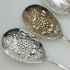 4x Venetian Pattern Repousse Berry Bowl Serving Spoons Silver Plated Epns (#61984) 3