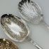 4x Venetian Pattern Repousse Berry Bowl Serving Spoons Silver Plated Epns (#61984) 4