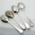 4x Venetian Pattern Repousse Berry Bowl Serving Spoons Silver Plated Epns (#61984) 5