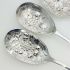 4x Queen Anne Pattern Repousse Berry Bowl Serving Spoons Silver Plated Epns (#61985) 4