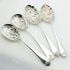 4x Queen Anne Pattern Repousse Berry Bowl Serving Spoons Silver Plated Epns (#61985) 8