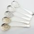 5x Reed & Ribbon Repousse Berry Bowl Serving Spoons Silver Plated Epns (#61986) 7