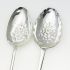 2x Floral Handle Berry Bowl Serving Spoons Silver Plated Epns Old English (#61989) 2