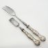 Antique 12 Loth Silver Handled Large Serving Fork & Cheese Server (#99480) 2