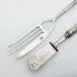 Antique 12 Loth Silver Handled Large Serving Fork & Cheese Server (#99480) 5