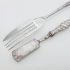 Antique 12 Loth Silver Handled Large Serving Fork & Cheese Server (#99480) 6