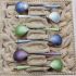 Guilloche Enamel Sterling Silver Caviar Spoons David-andersen Antique (#99499) 3