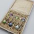 Guilloche Enamel Sterling Silver Caviar Spoons David-andersen Antique (#99499) 11