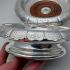 Splendid Pair Elkington 1859 Wine Bottle Coasters Silver Plated Odlum Crest (#99520) 2