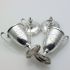 Fine Pair Of Small Lidded Trophy Cups Odlum Family Interest Silver Plated (#99521) 2