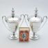 Fine Pair Of Small Lidded Trophy Cups Odlum Family Interest Silver Plated (#99521) 6