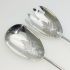 Pair Of Victorian Silver Plated & Wood Handle Salad Servers Antique (#99554) 2