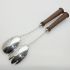 Pair Of Victorian Silver Plated & Wood Handle Salad Servers Antique (#99554) 5