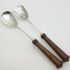 Pair Of Victorian Silver Plated & Wood Handle Salad Servers Antique (#99554) 8