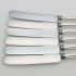 Set Of 6 Universal Stainless Palette Dinner Knives Silver Plated Handles Antique (#99563) 3