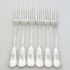 Odlum Crest Set Of 6 Fiddle Thread Dinner Forks Silver Plated Antique (#99566) 6