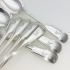 Odlum Crest Set Of 7 Fiddle Thread Dessert Spoons Silver Plated Antique (#99569) 2