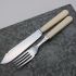 De Montfort Sheffield Cased Fish Eater Set Faux Bone Handles Chrome Plated (#99588) 6