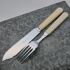 De Montfort Sheffield Cased Fish Eater Set Faux Bone Handles Chrome Plated (#99588) 7