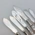 6x Mother Of Pearl Handle Butter Spreads & Pick Silver Plated Epns Antique (#99593) 2