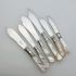 6x Mother Of Pearl Handle Butter Spreads & Pick Silver Plated Epns Antique (#99593) 4