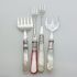 4x Mother Of Pearl Handle Sardine Pickle Meat Forks Silver Plated Antique (#99595) 6
