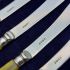 Vintage Cased Tea Butter Knives Silver Plated Amber Color Handles (#99642) 6