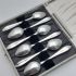 Cased Art Deco Silver Plated Coffee Spoons 1933 Design Epns Vintage (#99647) 3