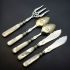 Superb Victorian Tea Time Cutlery Set - Silver Plated & Mother Of Pearl - Cased (#99675) 6