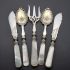 Superb Victorian Tea Time Cutlery Set - Silver Plated & Mother Of Pearl - Cased (#99675) 8