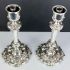 Rare Pair Of 12 Inch Storm Candlesticks - Antique Silver Plated (#99715) 2