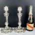 Rare Pair Of 12 Inch Storm Candlesticks - Antique Silver Plated (#99715) 8