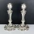 Rare Pair Of 12 Inch Storm Candlesticks - Antique Silver Plated (#99715) 11