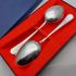 Old English Pattern Boxed Pair Of Table Spoons Epns Sheffield Silver Plated (#99741) 4