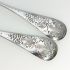Antique Pair Of Ornate Serving Spoons Silver Plated Bright Cut (#99759) 2