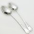 Antique Pair Of Ornate Serving Spoons Silver Plated Bright Cut (#99759) 4