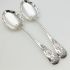 Antique Pair Of Ornate Serving Spoons Silver Plated Bright Cut (#99759) 6