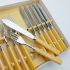 Nice Set Of Fish Eaters Chrome Plated Marbled Amber Colour Handles Vintage (#99761) 4